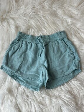 abercrombie kids Teal linen/viscose lightweight shorts